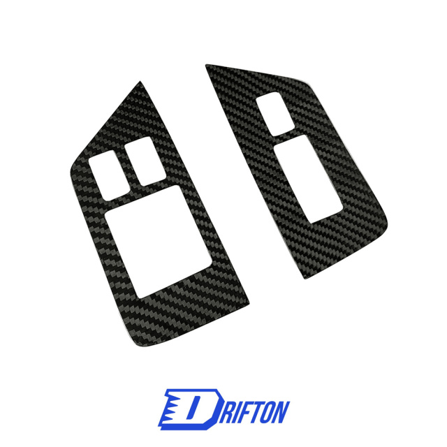 Dry Carbon Fiber Interiors Door Window Switch Lift Cover Trim For Nissan R35 GTR 2008-2016