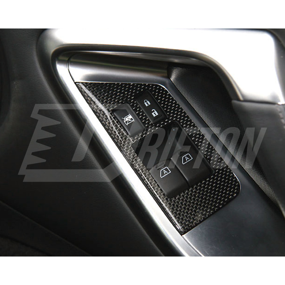Dry Carbon Fiber Interiors Door Window Switch Lift Cover Trim For Nissan R35 GTR 2008-2016
