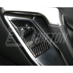 Dry Carbon Fiber Interiors Door Window Switch Lift Cover Trim For Nissan R35 GTR 2008-2016