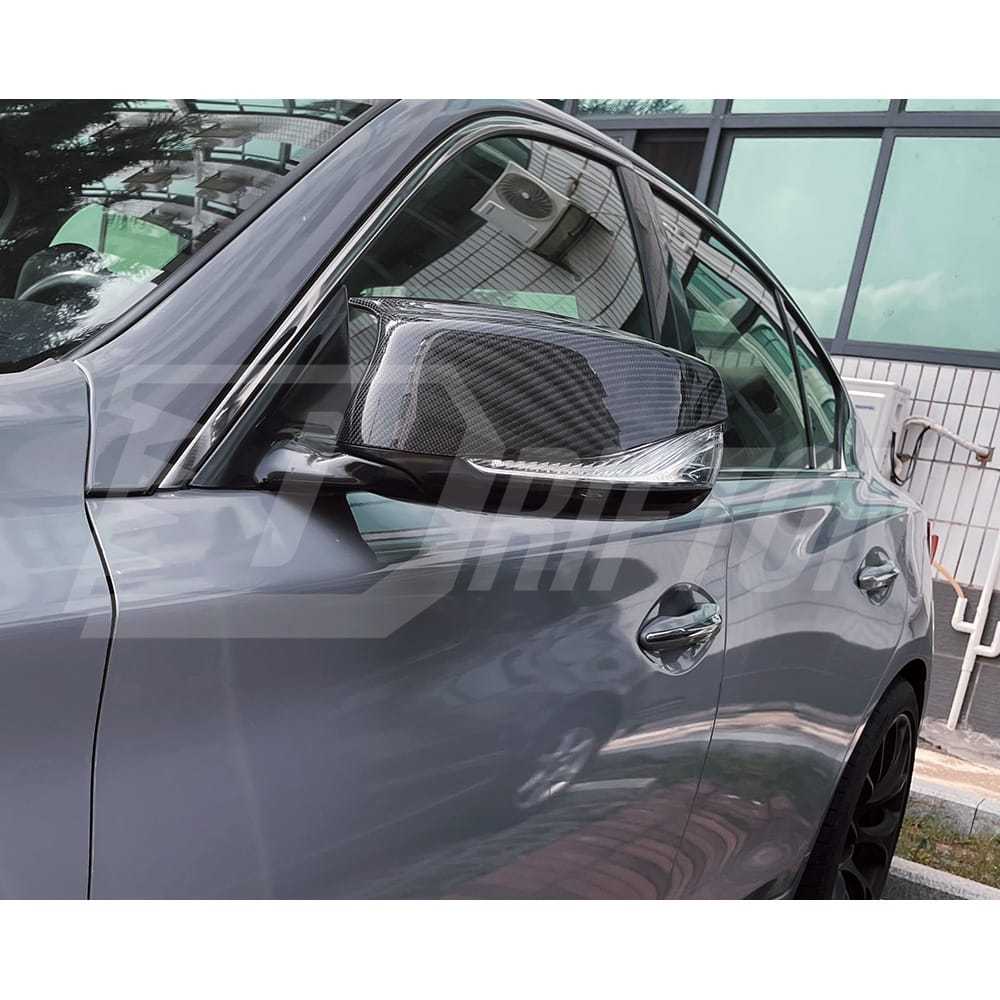 Dry Carbon Fiber Replacement Side Mirror Cover For Infiniti Q50 2013-2024
