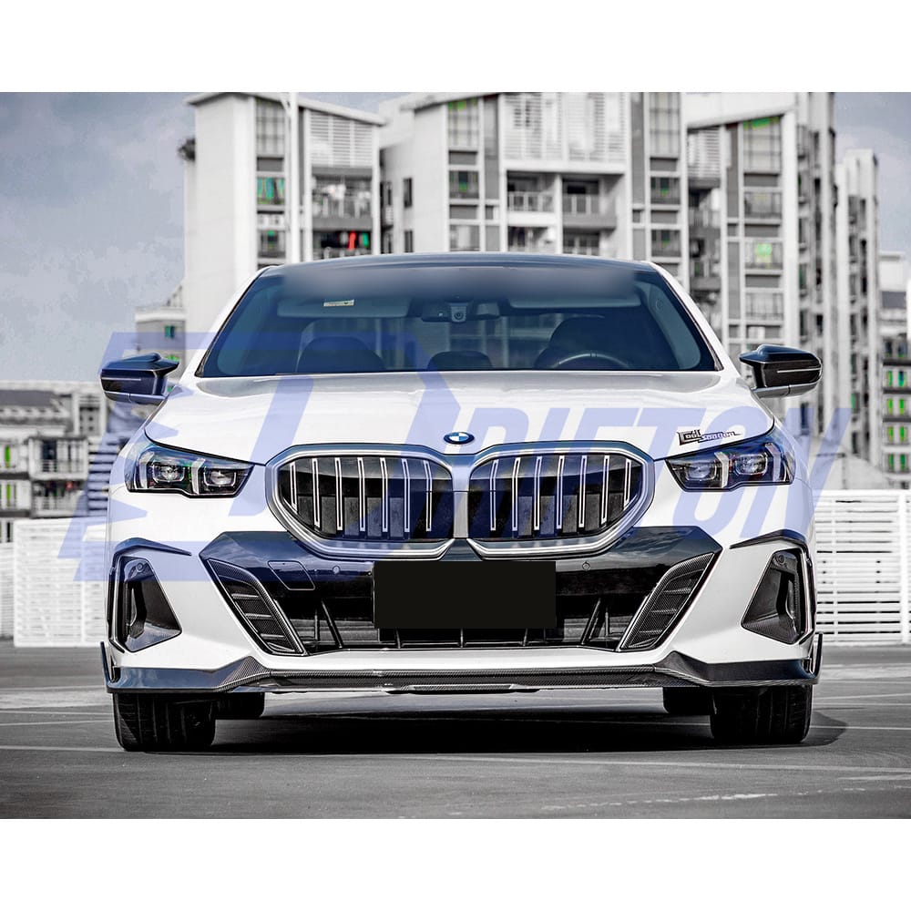SQ Style Dry Carbon Fiber Front Bumper Side Canards For BMW 5 Series G60 2024-On