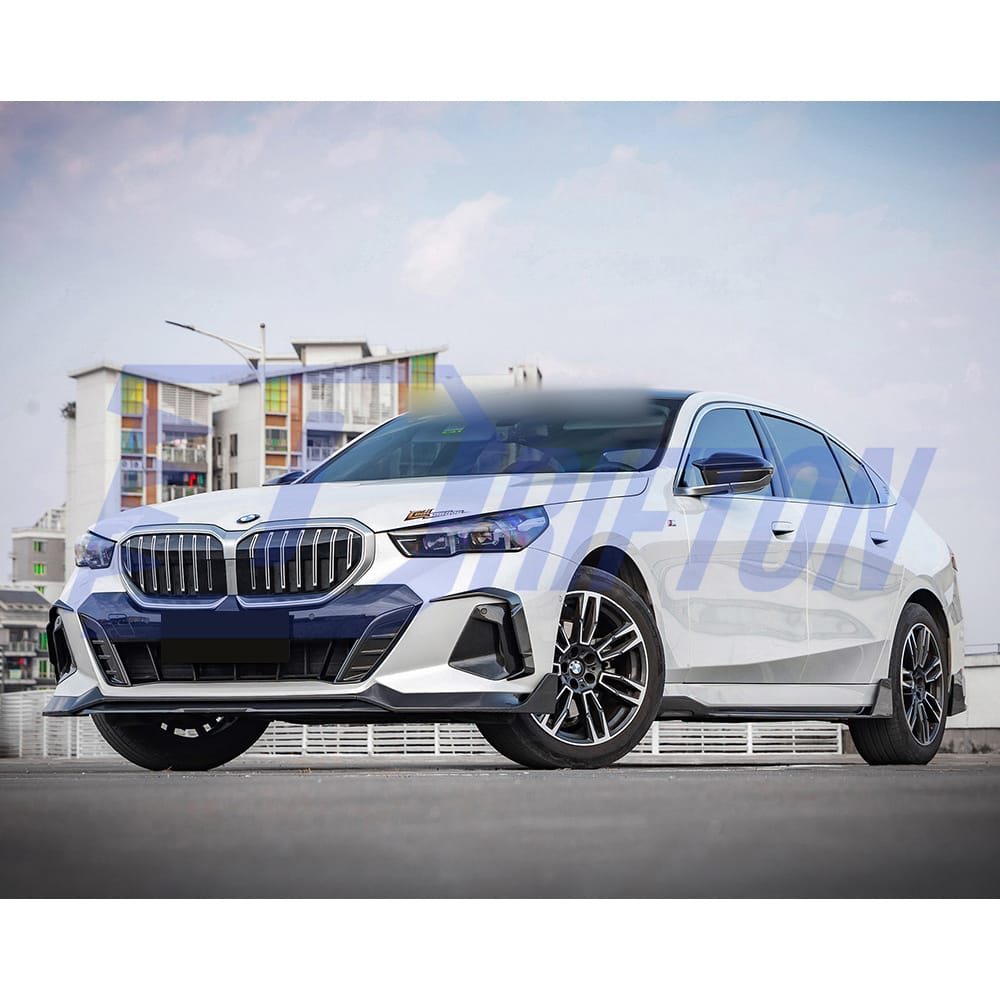SQ Style Dry Carbon Fiber Front Bumper Side Canards For BMW 5 Series G60 2024-On