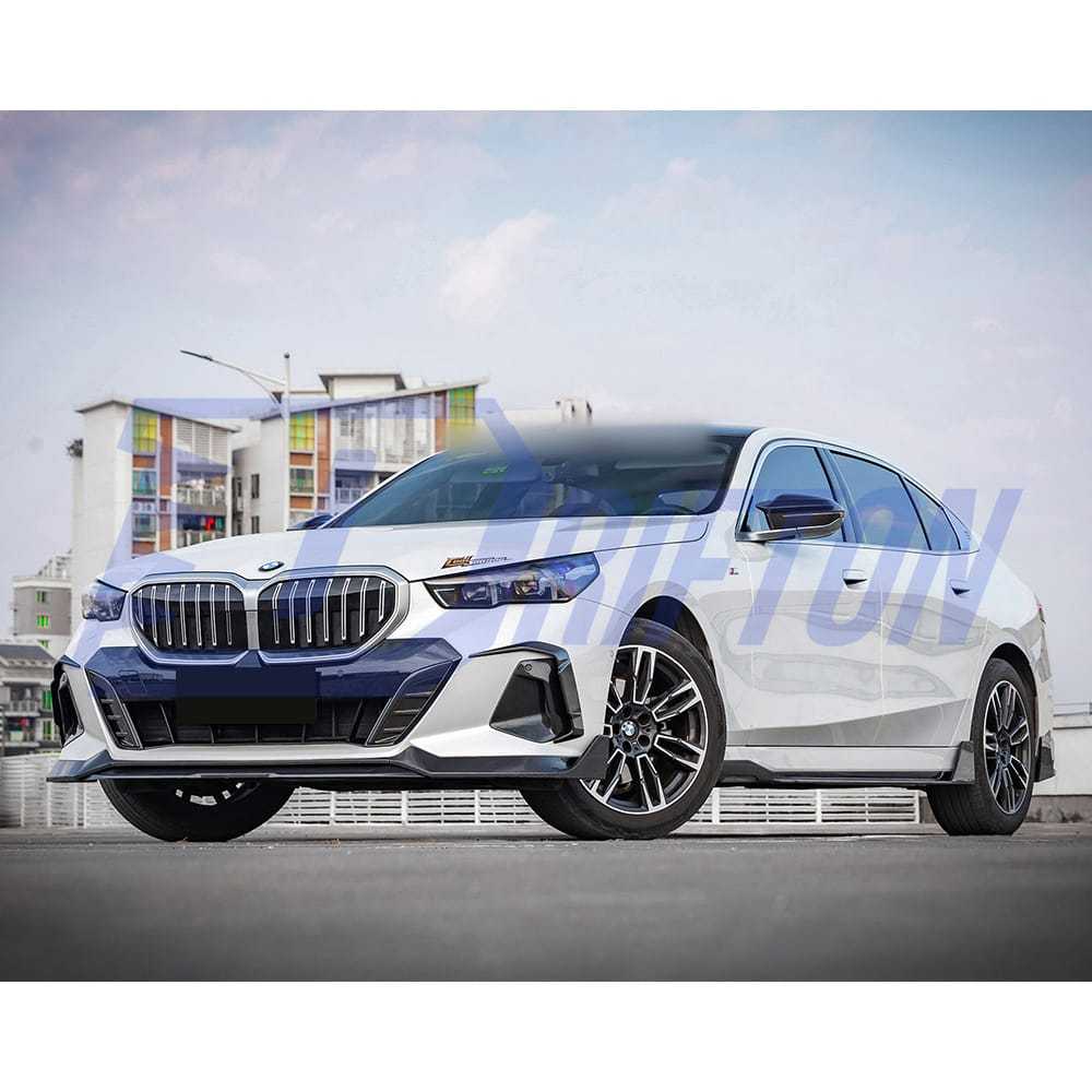 SQ Style Dry Carbon Fiber Front Bumper Side Canards For BMW 5 Series G60 2024-On