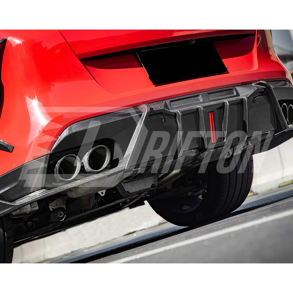 SQ Brake Light Style Dry Carbon Fiber Rear Diffuser For BMW X6M F96 2019-On
