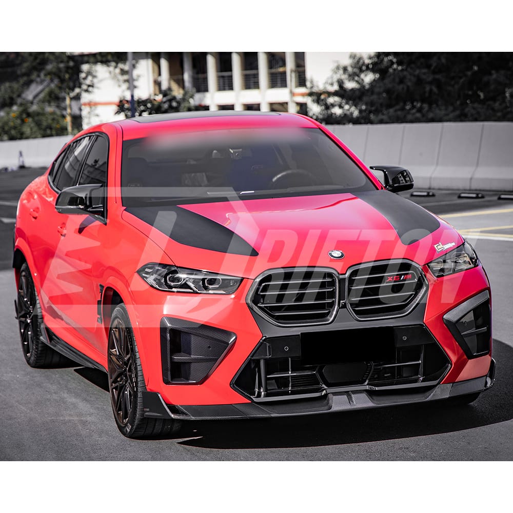 SQ Style Dry Carbon Fiber Front Bumper Lip For BMW X6M F96 LCI 2024-On