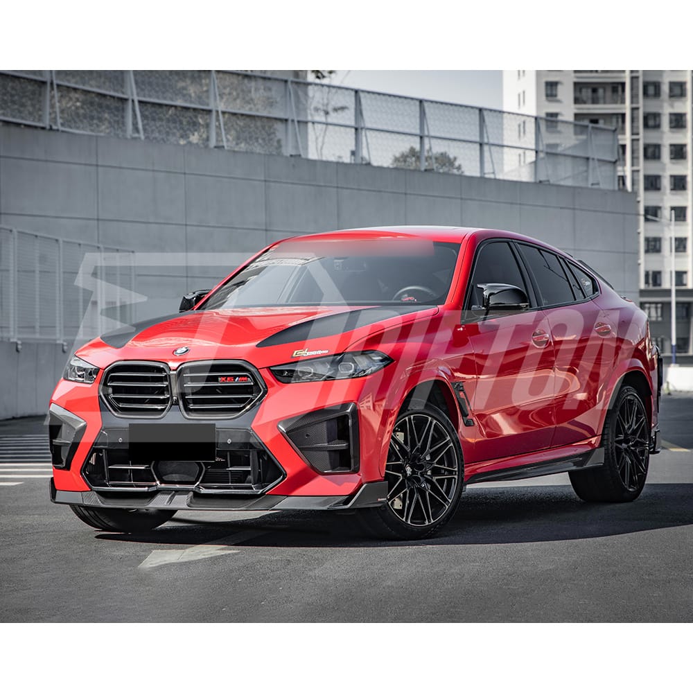 SQ Style Dry Carbon Fiber Front Bumper Lip For BMW X6M F96 LCI 2024-On