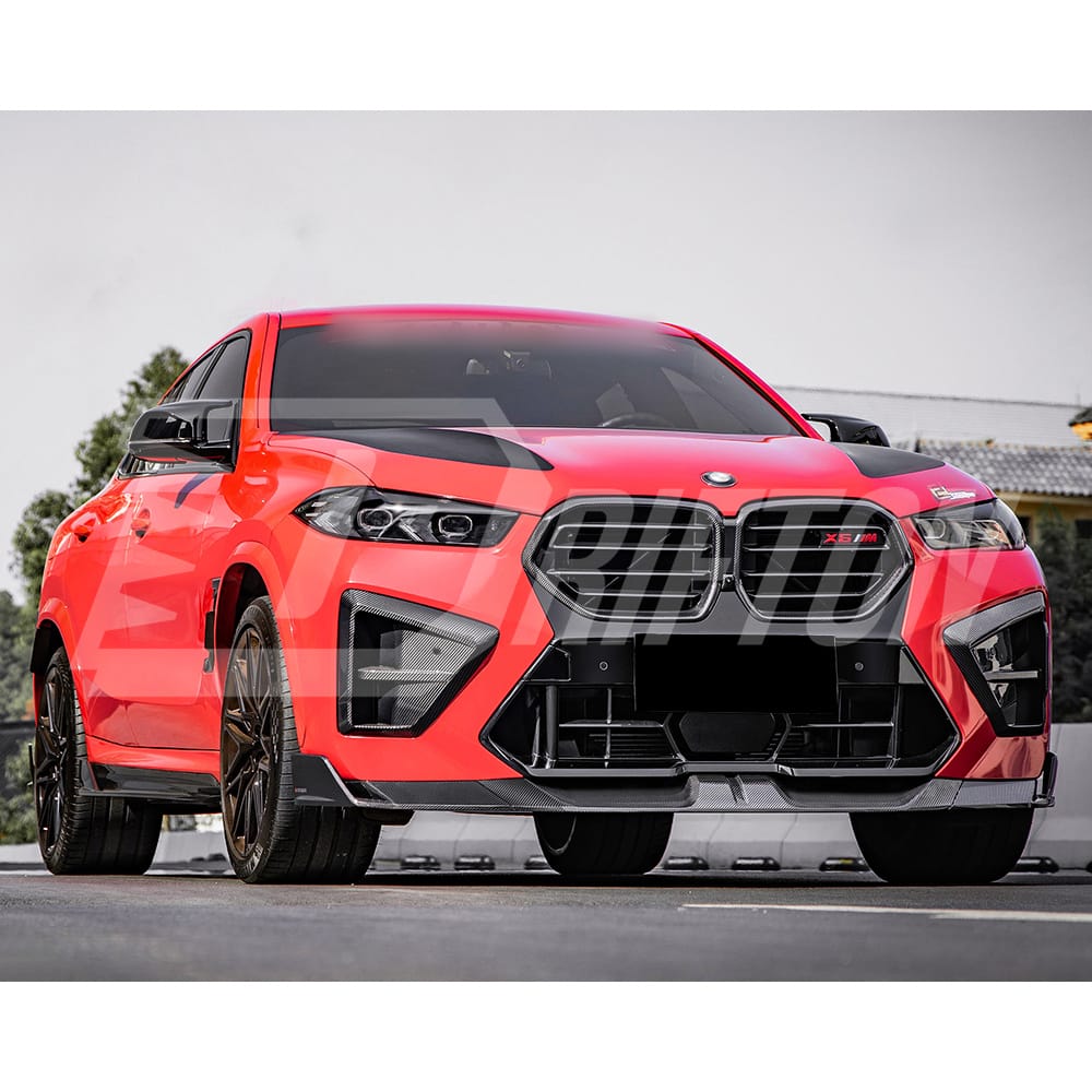 SQ Style Dry Carbon Fiber Front Bumper Side Vents For BMW X6M F96 LCI 2024-On