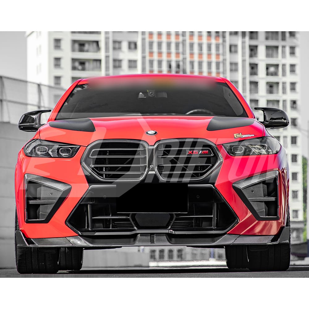 SQ Style Dry Carbon Fiber Front Bumper Side Vents For BMW X6M F96 LCI 2024-On