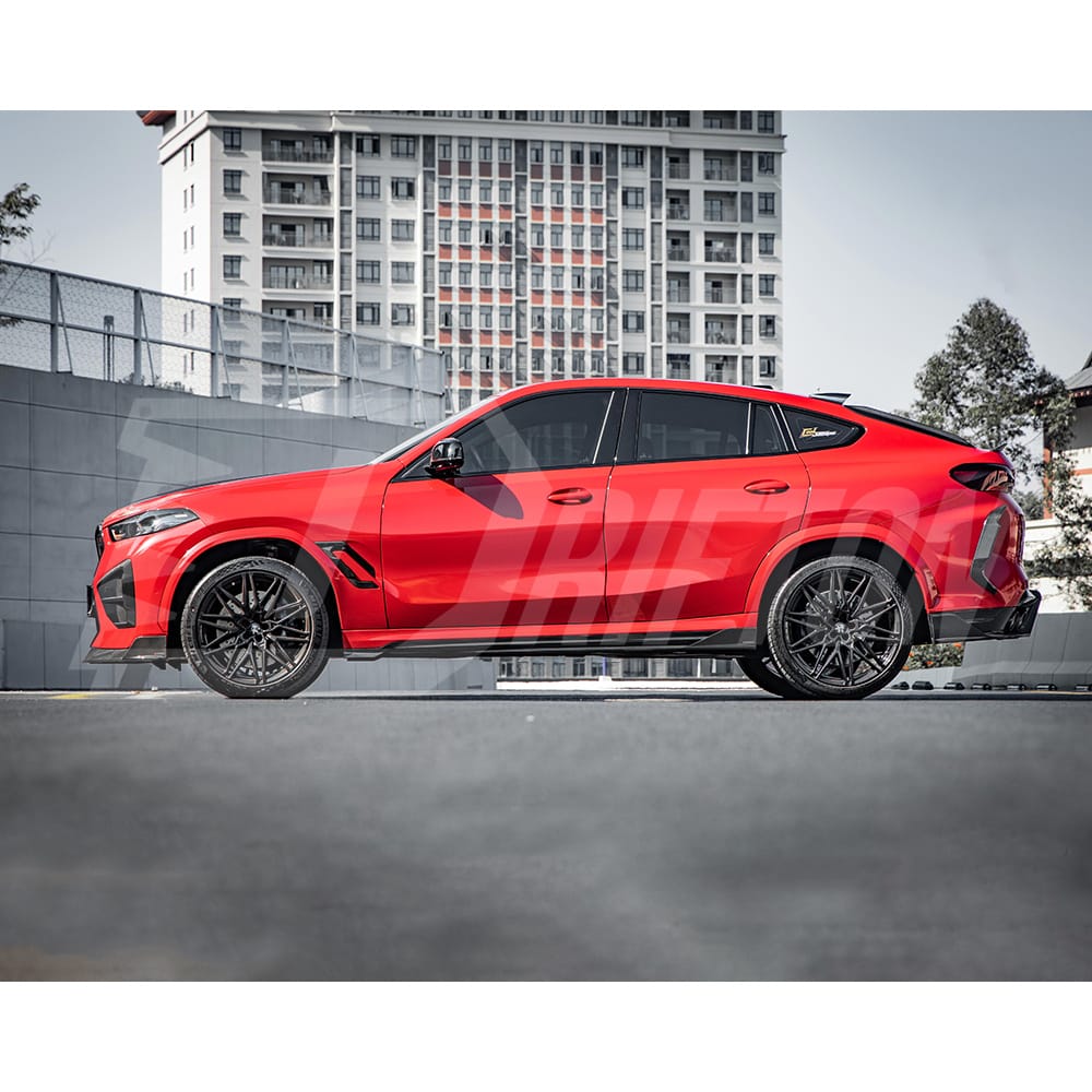 SQ Style Dry Carbon Fiber Rear Bumper Side Canards For BMW X6M F96 2019-On