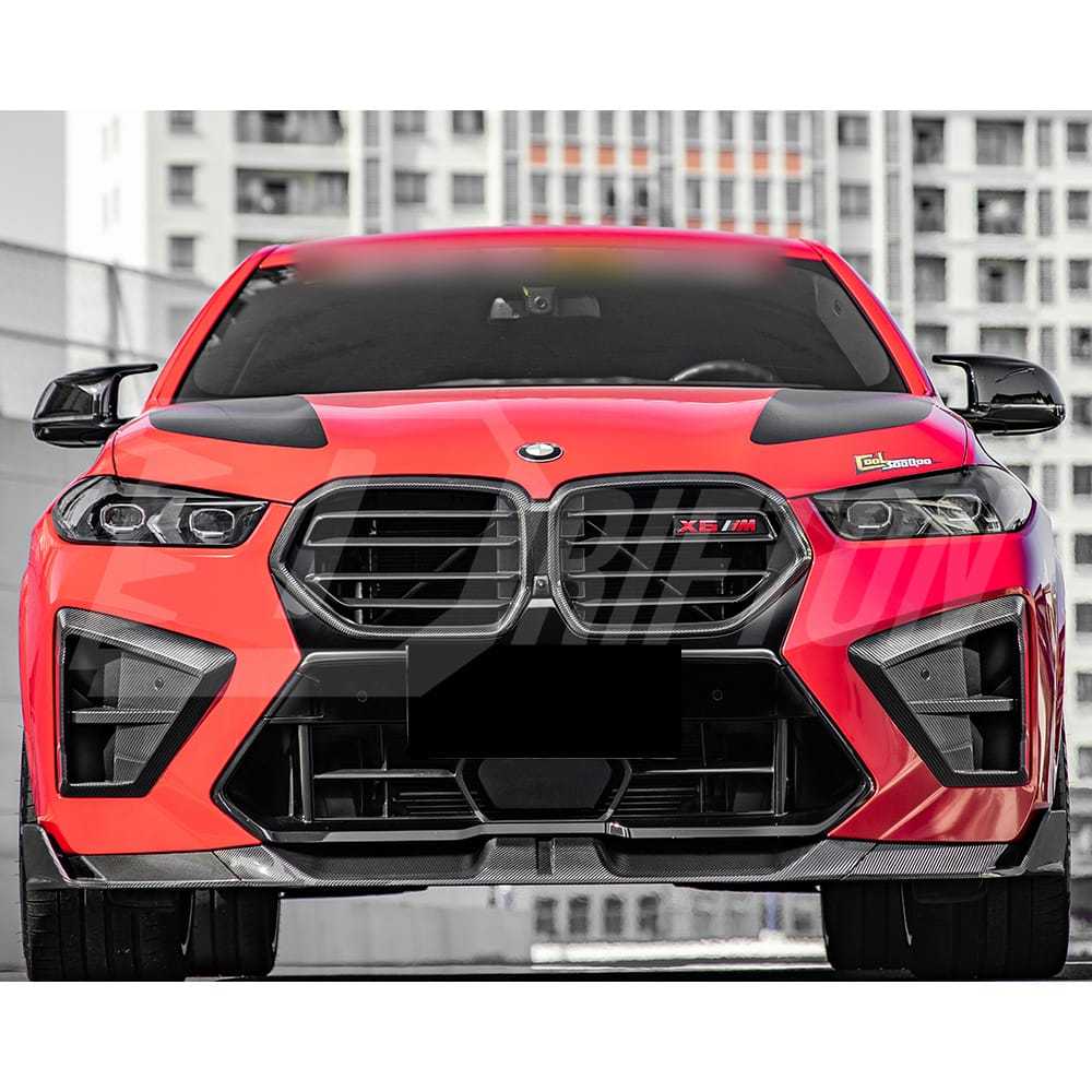 Dry Carbon Fiber Front Bumper Grille For BMW X6M F96 LCI 2024-On