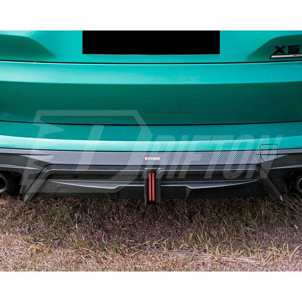 SQ Brake Lamp Style Dry Carbon Fiber Rear Diffuser For BMW X5M F95 2019-On
