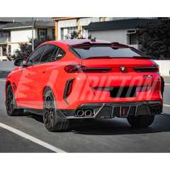 SQ Brake Light Style Dry Carbon Fiber Rear Diffuser For BMW X6M F96 2019-On