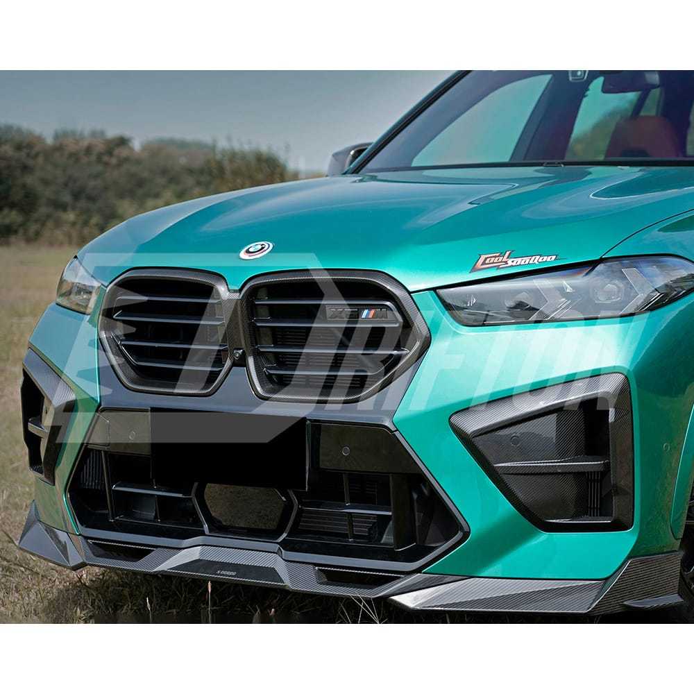 SQ Style Dry Carbon Fiber Front Bumper Side Vents For BMW X5M F95 LCI 2024-On