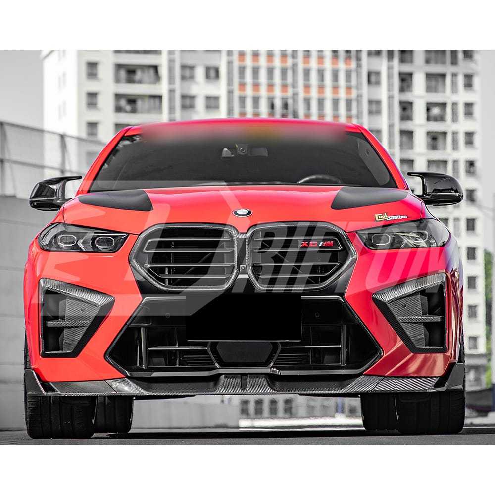 SQ Style Dry Carbon Fiber Front Bumper Side Vents For BMW X6M F96 LCI 2024-On