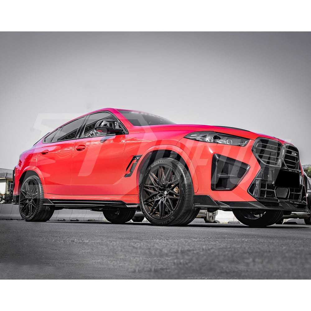 SQ Style Dry Carbon Fiber Front Fender Trim For BMW X6M F96 LCI 2024-On