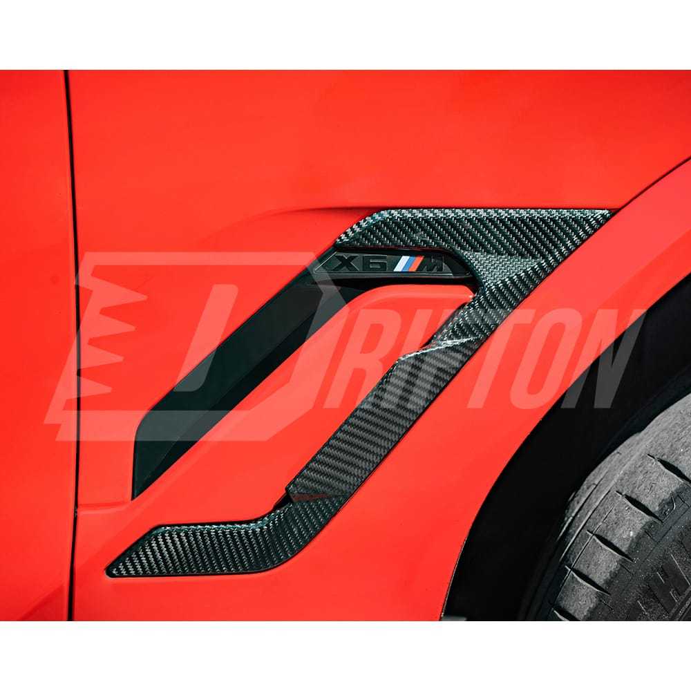 SQ Style Dry Carbon Fiber Front Fender Trim For BMW X6M F96 LCI 2024-On