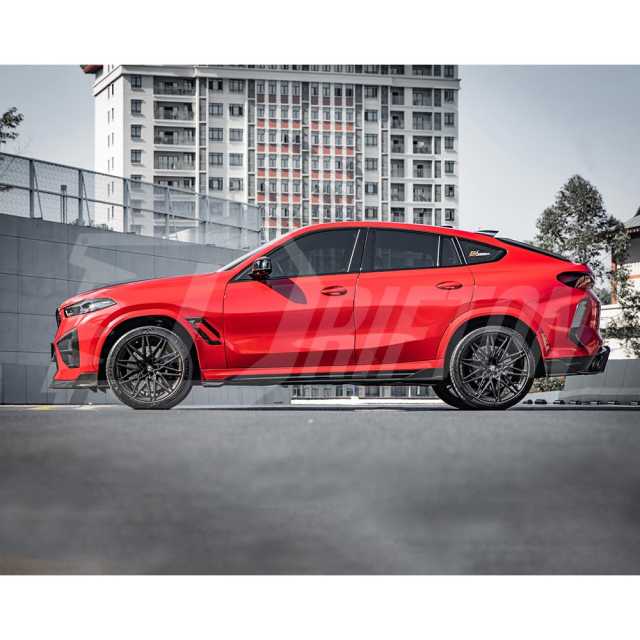 SQ Style Dry Carbon Fiber Rear Bumper Side Canards For BMW X6M F96 2019-On