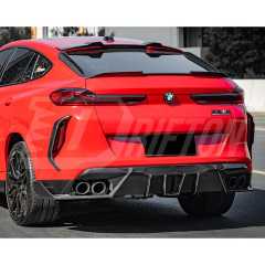 SQ Style Dry Carbon Fiber Rear Bumper Side Canards For BMW X6M F96 2019-On