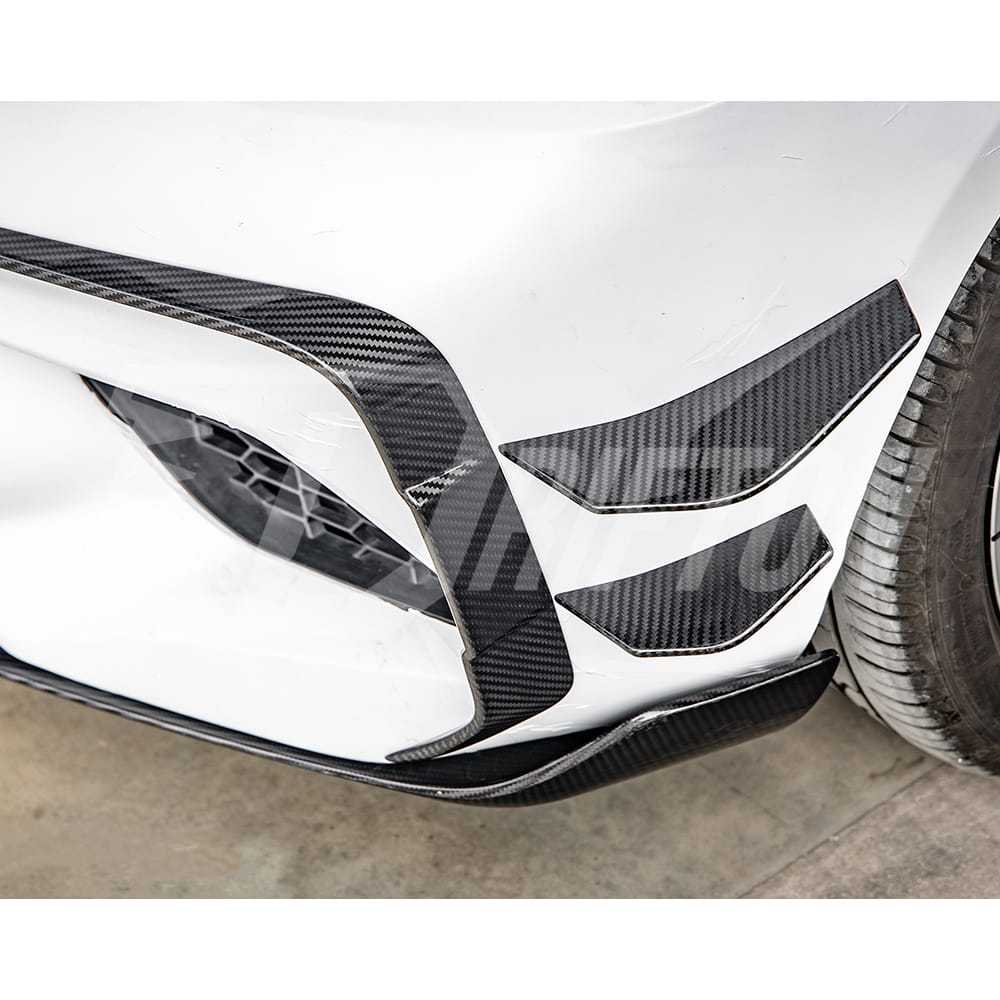 SQ Style Dry Carbon Fiber Front Bumper Canards For BMW M2 M2C F87 2016-2019