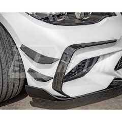 SQ Style Dry Carbon Fiber Front Bumper Canards For BMW M2 M2C F87 2016-2019