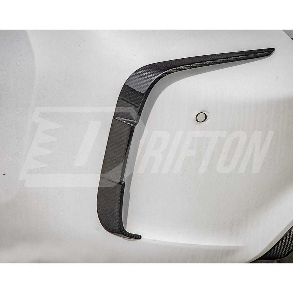 SQ Style Dry Carbon Fiber Rear Bumper Side Vents Trim For BMW M2 M2C F87 2016-2019
