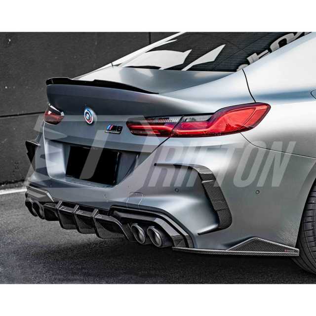 SQ Style Dry Carbon Fiber Rear Bumper Side Vents Trim For BMW M8 F91 F92 F83 2020-2024