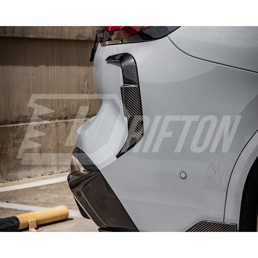 SQ Style Dry Carbon Fiber Rear Bumper Side Canards For BMW F97 X3M LCI 2022-2024