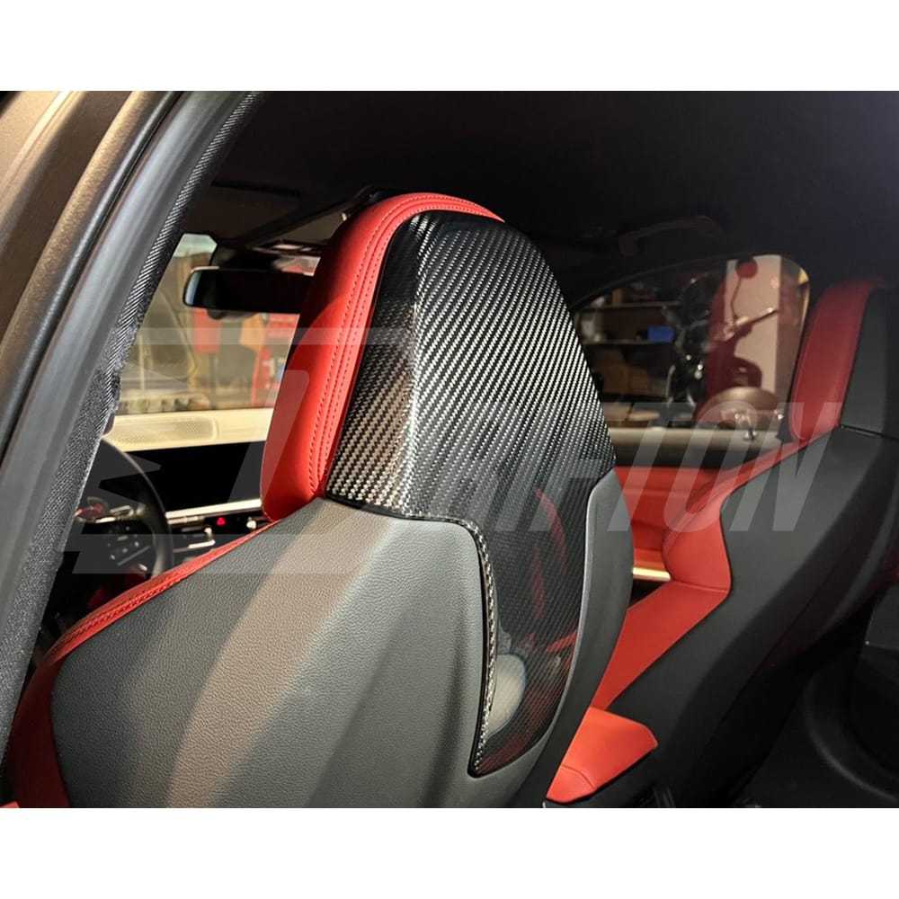 Dry Carbon Fiber Seat Back Headrest Trim For BMW F97 X3M F89 X4M LCI 2019-2024