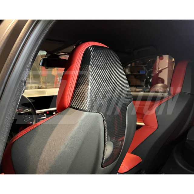 Dry Carbon Fiber Seat Back Headrest Trim For BMW F97 X3M F89 X4M LCI 2019-2024