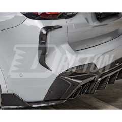 SQ Style Dry Carbon Fiber Rear Bumper Side Canards For BMW F97 X3M LCI 2022-2024