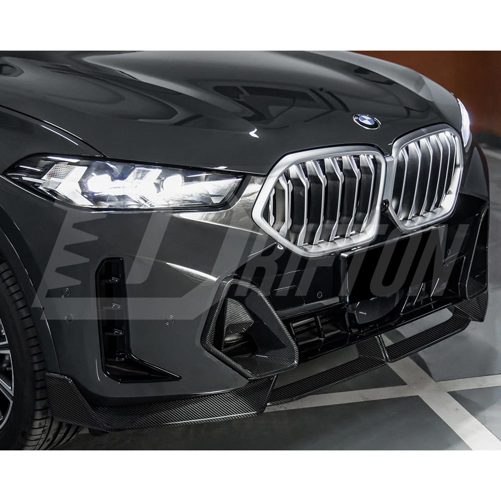 MP Style Dry Carbon Fiber Front Bumper Lip For BMW X6 G06 LCI 2024-ON