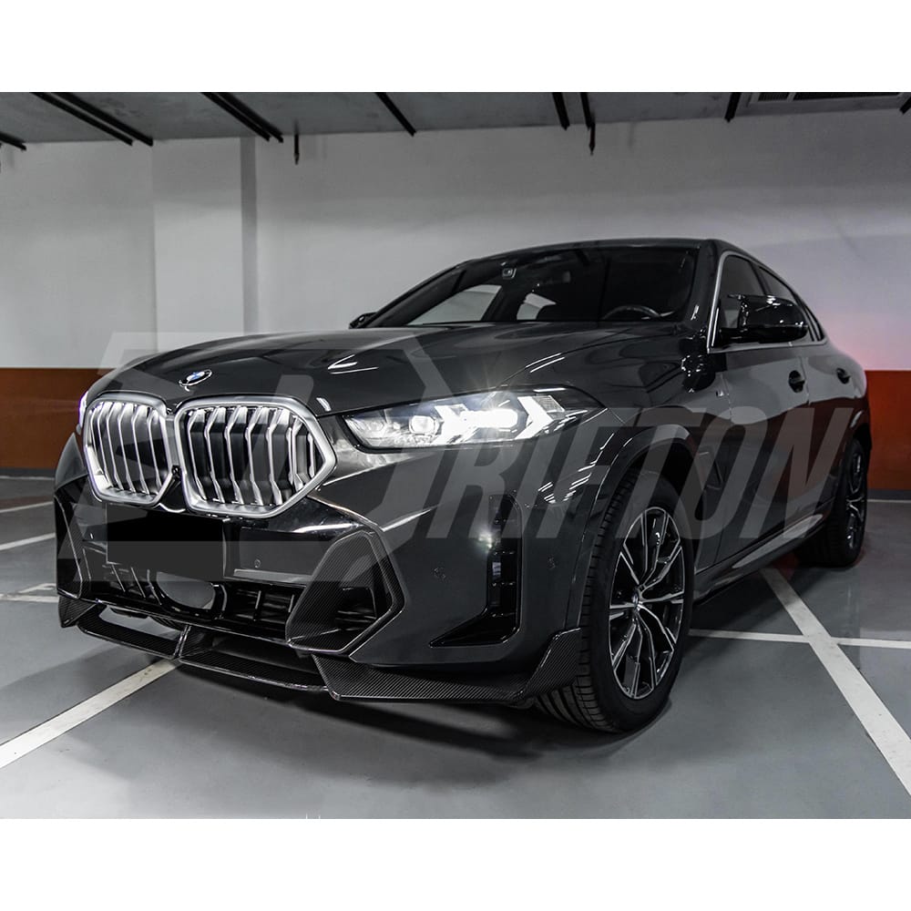 MP Style Dry Carbon Fiber Front Bumper Lip For BMW X6 G06 LCI 2024-ON