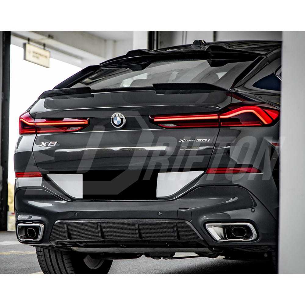 SQ Style Dry Carbon Fiber Rear Roof Spoiler For BMW X6 G06 2019-ON