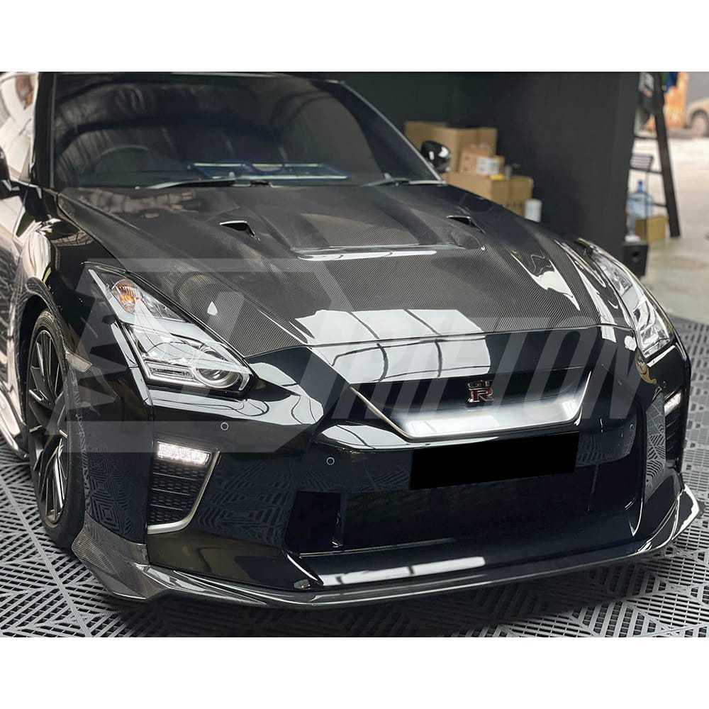 Varis MY17 Style Carbon Fiber Front Lip For Nissan R35 GTR 2017-2023