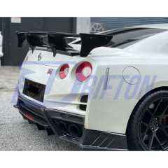 Top Secret Style Partial Carbon Fiber Rear Bumper With Diffuser Fins For Nissan R35 GTR 2008-2023