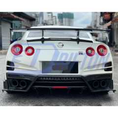 Top Secret Style Partial Carbon Fiber Rear Bumper With Diffuser Fins For Nissan R35 GTR 2008-2023