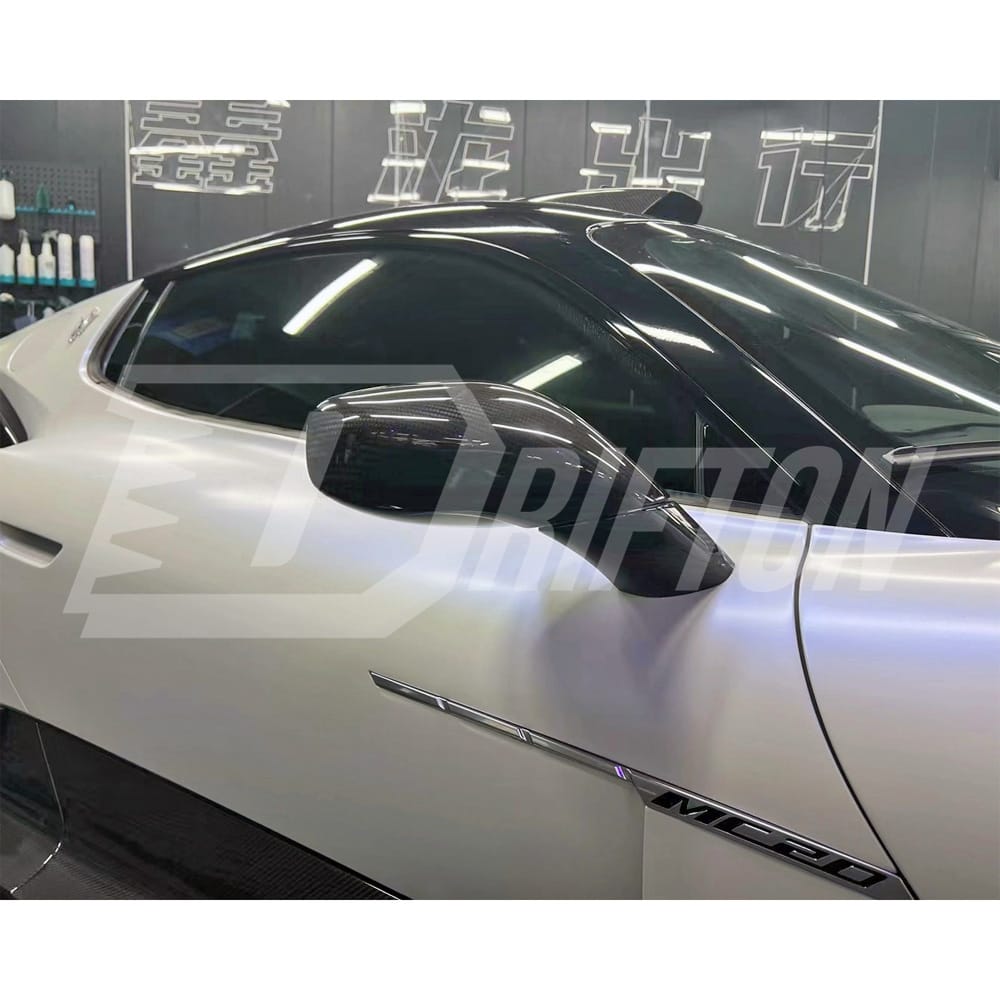 Aria Style Dry Carbon Fiber Front Bumper Canards For Maserati MC20