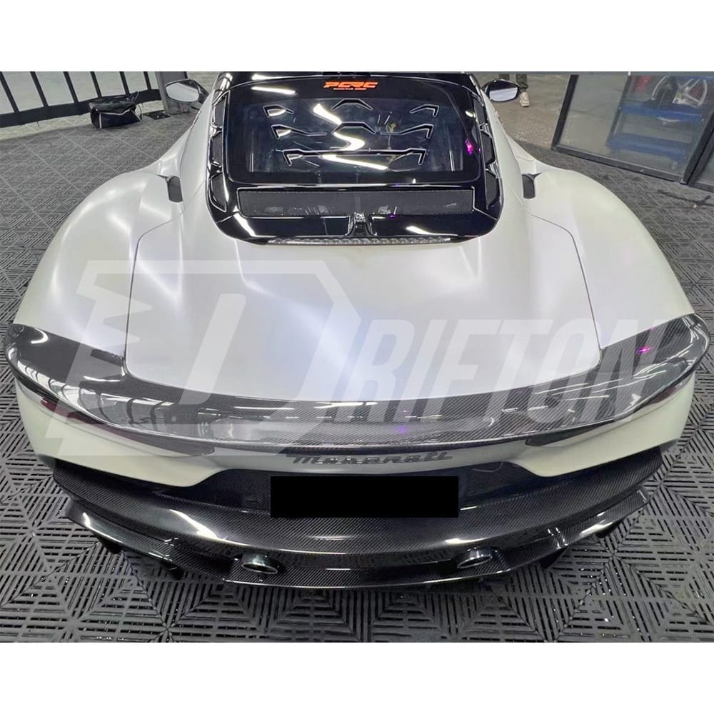 Aria Style Dry Carbon Fiber Front Bumper Canards For Maserati MC20