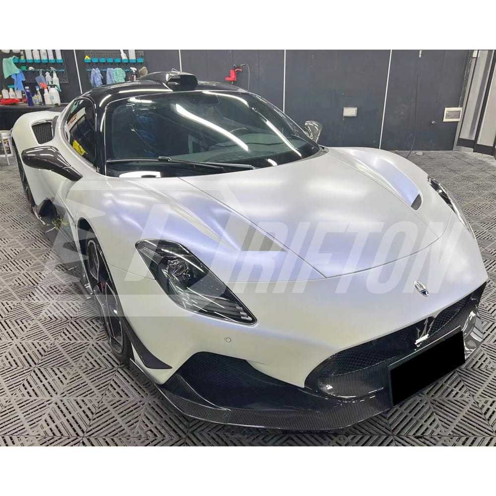 Aria Style Dry Carbon Fiber Front Bumper Canards For Maserati MC20