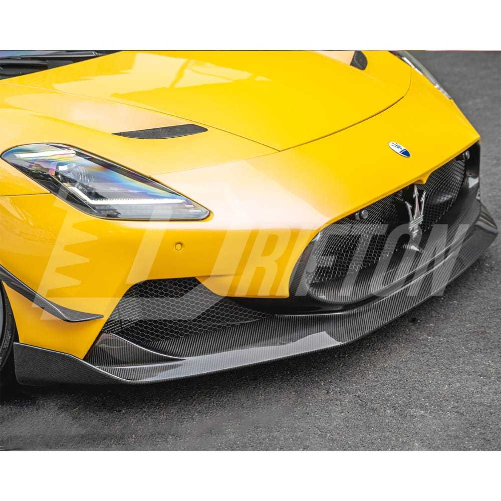 Aria Style Dry Carbon Fiber Front Bumper Canards For Maserati MC20