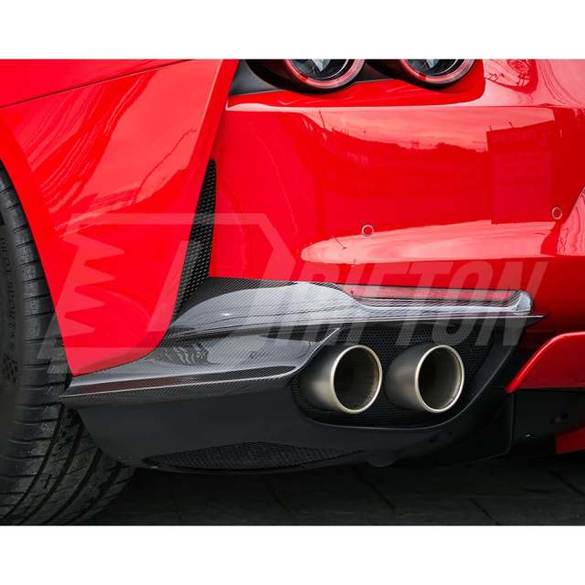 Novitec Style Dry Carbon Fiber Rear Side Splitters For Ferrari 812 Superfast GTS 2017-2023