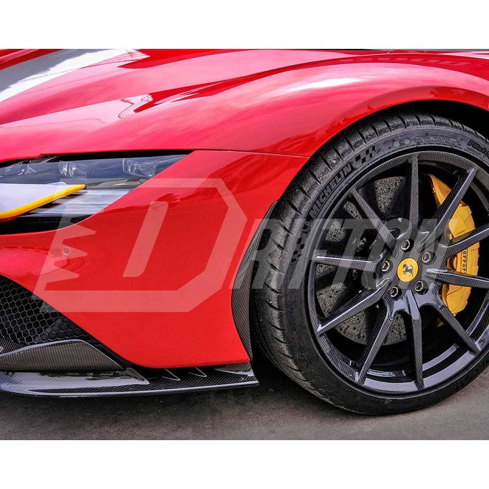 OEM Style Dry Carbon Fiber Front Side Air Inlet Trims For Ferrari SF90