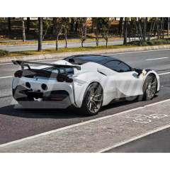 XX Style Dry Carbon Fiber GT Wing Rear Spoiler With Base Lid For Ferrari SF90