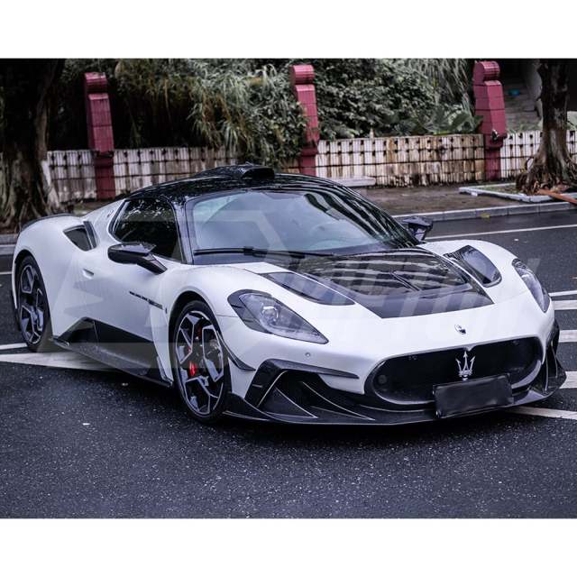 Mansory Style Dry Carbon Fiber Headlight EyeBrow Cover Trim For Maserati MC20