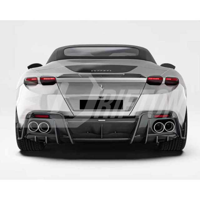 Paktechz Style Dry Carbon Fiber Rear Diffuser For Ferrari Roma 2020-2025