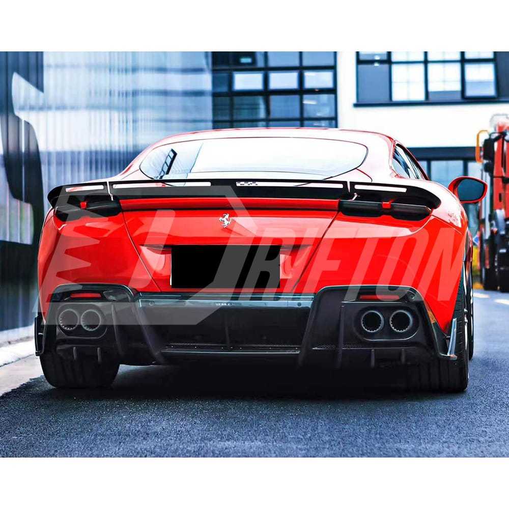 Paktechz Style Dry Carbon Fiber Rear Diffuser For Ferrari Roma 2020-2025