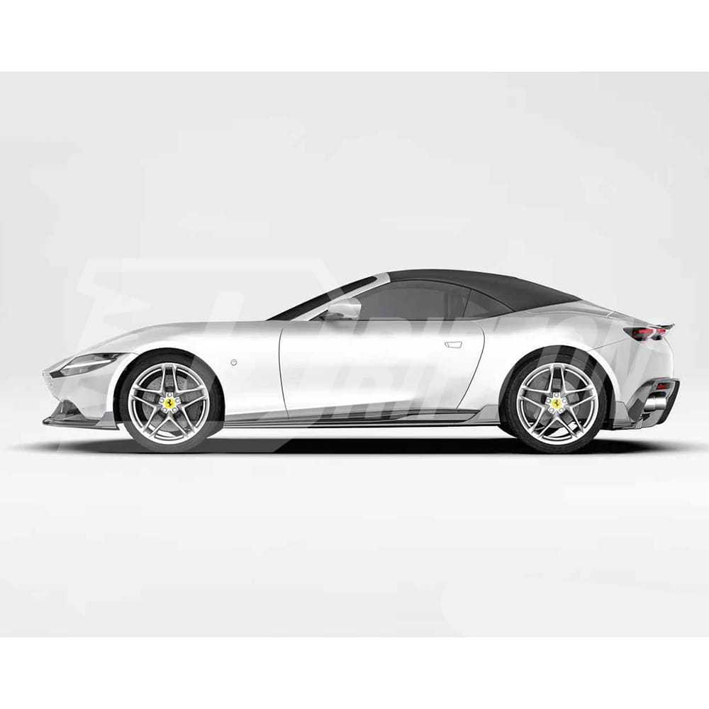 Paktechz Style Dry Carbon Fiber Side Skirt For Ferrari Roma 2020-2025
