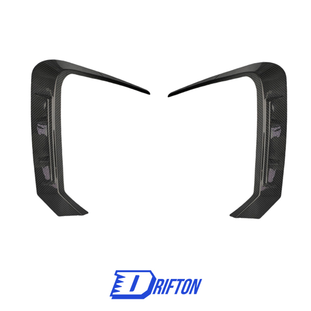 Mansory Style Dry Carbon Fiber Front Bumper Canards For BMW 7 Series G70 2023-ON
