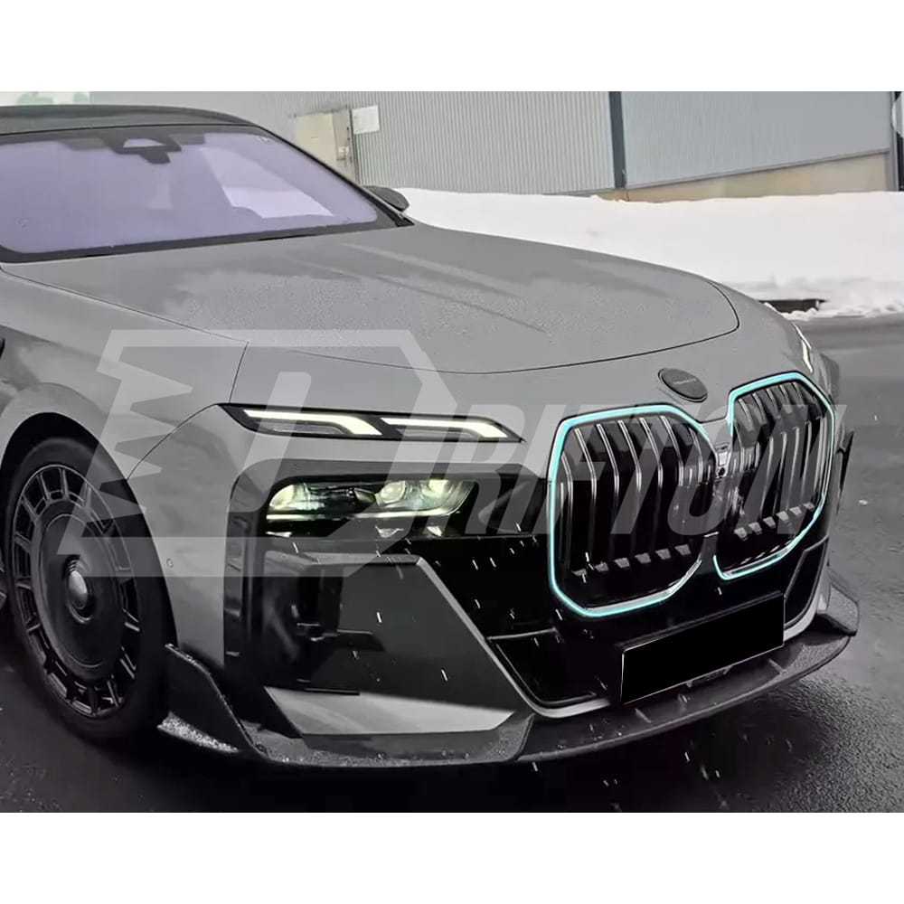 Mansory Style Dry Carbon Fiber Front Bumper Canards For BMW 7 Series G70 2023-ON