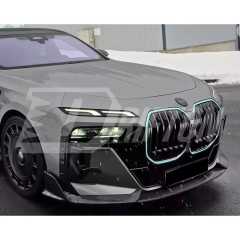 Mansory Style Dry Carbon Fiber Front Bumper Canards For BMW 7 Series G70 2023-ON